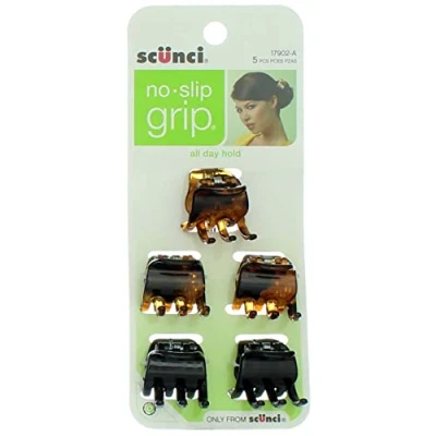 Image of Scunci No Slip Grip Mini Jaw Clips 5 ea