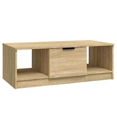 Image of vidaXL Coffee Table Living Room Furniture Couch Sofa End Side Center Tea Accent Telephone with Compartment Sonoma Oak Engineered Wood
