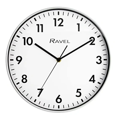 Image of Ravel Modern 30cm Office and Kitchen Wall Clock Analogue Quartz RWC.30.3 White