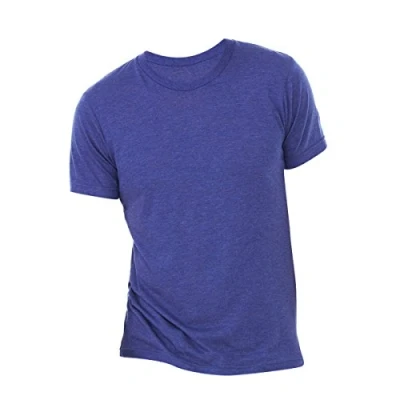 Image of Canvas Mens Triblend Crew Neck Plain Short Sleeve T Shirt (L) (Navy Triblend)