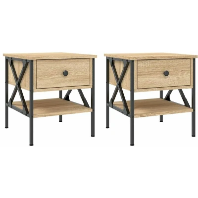 Image of vidaXL Bedside Tables 2 pcs Sonoma Oak 40x42x45 cm Engineered Wood