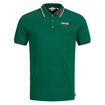 Image of Lonsdale Men&#039;s Lion Polo Shirt, Bottle Green, M