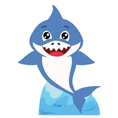 Image of STAR CUTOUTS SC1545 Boy Baby Cardboard Cut Out Height 93cm Ideal for Animal Theme, Parties, Birthdays &amp; Fans, Room Decorations Events, Solid, Blue Shark, Regular
