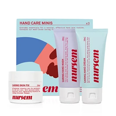 Image of Nursem Hand CARE MINIS Travel Sized Discovery Skincare Set Gift for sensitive skin, nurses gift, 3 Piece Contains Cream, Wash, Skin Fix