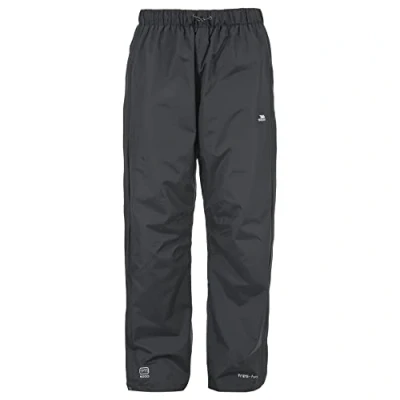 Image of Trespass Purnell, Black, M, Waterproof Trousers with Full Length Zip for Men, Medium, Black