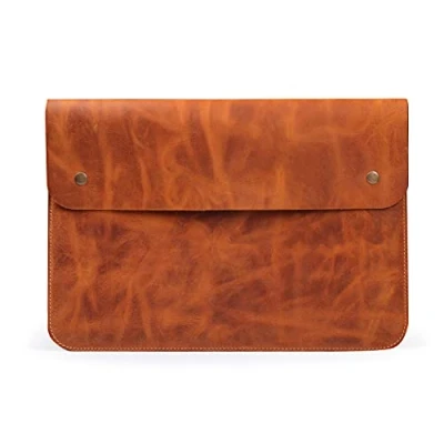 Image of MegaGear Genuine Leather and Fleece Macbook Bag for 15 &amp; 16 Inch