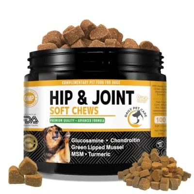 Image of Hip and Joint Supplements For Dogs Dog to Reduce Stiffness Improve Mobility with Organic Turmeric, Glucosamine, Chondroitin Green Lipped Mussel (Duck)