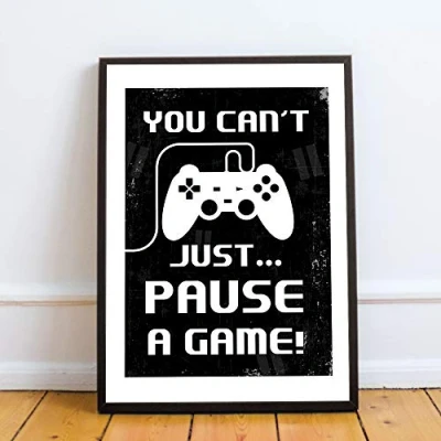 Image of RED OCEAN Retro Gaming Print Framed Funny Gamer Gift Boys Bedroom Decor For Son