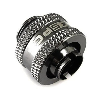 Image of XSPC G1/4&quot; Compression Fitting V2 for 3/8&quot; ID 1/2&quot; OD 13/10mm Tubing Black Chrome
