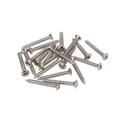Image of Musiclily Pro 3.0x25mm Strap Button Mounting Screws for Guitar or Bass,Nickel (Set of 20)