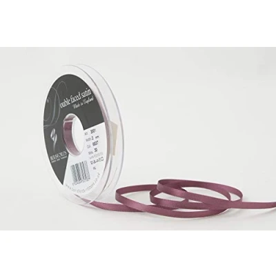 Image of Berisfords Double FACE Poly Satin Ribbon, Grape, 5 mm