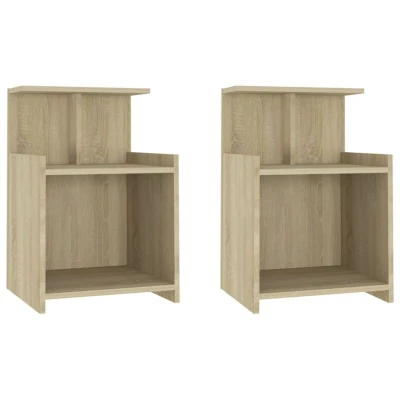 Image of vidaXL Bed Cabinets 2 pcs Sonoma Oak 40x35x60 cm Engineered Wood