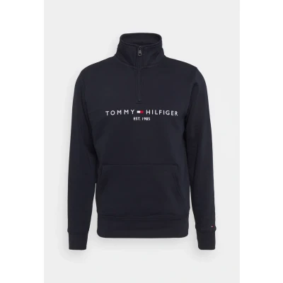 Image of Tommy Hilfiger LOGO Mockneck Sweatshirt, Men&#039;s, Size: XS, Desert sky