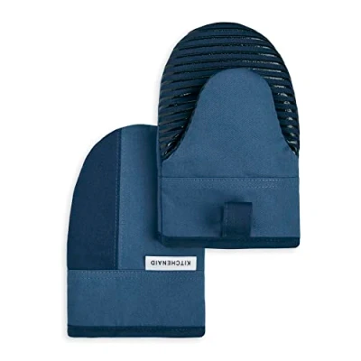 Image of KitchenAid Kitchen Aid Beacon Mini Oven Mitt Set, 5.5&quot;x8&quot;, Navy/Ink Blue