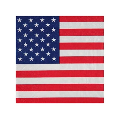 Image of Santex Napkin, Pack of 20, American Collection, Paper, 33 x cm, Blue, White, Red