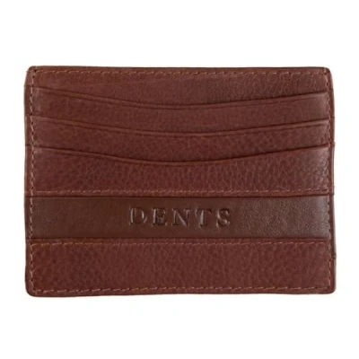 Image of Dents Mens Clyde Leather RFID Blocking Card Holder Dark Tan