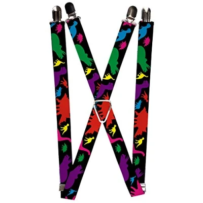 Image of Buckle down Men&#039;s Dinosaurs Suspenders, Multicolor, One Size UK