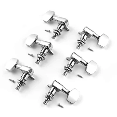 Image of Alice Guitar Tuning Pegs Chrome Plated Single Sealed Machine Head 6Pcs 3L3R for Acoustic and Electric