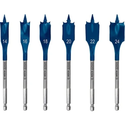 Image of Bosch 6x EXPERT Self Cut Speed Spade Drill Bit Set (for Softwood, Particleboard, Ø 14 24 mm, Professional Accessory Rotary Drill/Drivers)