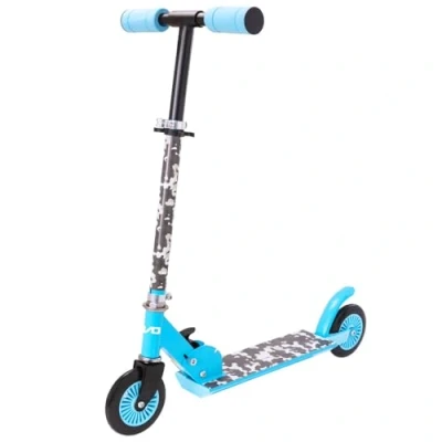 Image of EVO Inline Childrens Scooter 2 Wheeled Kids&#039; Kids Push Adjustable Handle Height Easy Foldable For Boys And Girls Ages 5 12 (Camouflage Print)