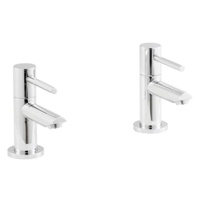Image of nuie FJ311 Series Two ǀ Modern Bathroom Round Lever Handle Basin Taps, 45mm x 113mm 111mm, Chrome