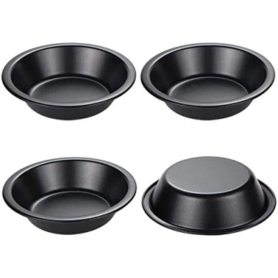 Image of webake Individual Pie Dishes Round Mini Tart Tins 12 cm Non Stick Coating Quiche Baking Moulds Set of 4