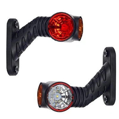 Image of 24/7Auto 2x Recovery Side Outline Marker Lights E marked 12V 24V White Red Orange Trailer Truck Caravan Chassis Motorhome