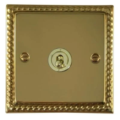 Image of G&amp;H Brassware Monarch Polished Brass 1 Gang / Single Toggle Switch MB281