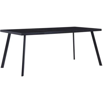 Image of vidaXL Dining Table Black 160x80x75 cm Tempered Glass