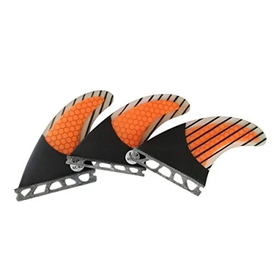 Image of UPSURF FUTURE Surfboard Fins G5/G7 Carbon Fiberglass Thruster Set (Orange G7)