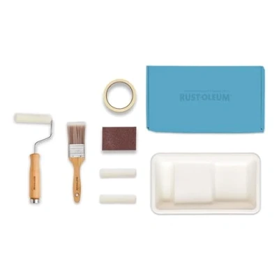 Image of Rust Oleum Ready to Roll Eco Paint Kit (Small) Kitchen Cupboard Gloss Deep Blues
