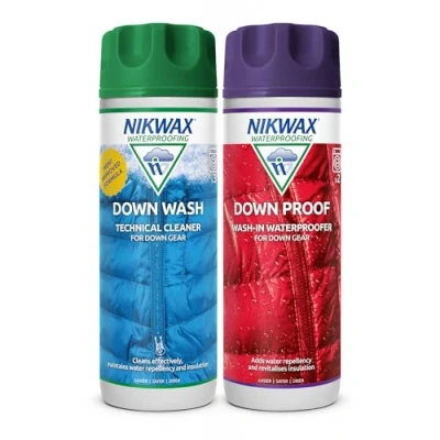Image of Nikwax 300ml Down Wash.Direct / Proof Twin Pack Maintenance items for clothing