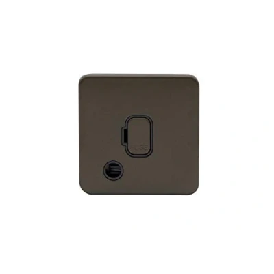 Image of Schneider Electric Lisse Screwless Deco Unswitched Single Fused Connection Unit with Flex Outlet, 13A, GGBL5003BMB, Mocha Bronze Black Insert