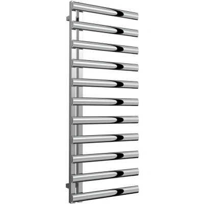 Image of Reina Cavo Polished Stainless Steel Designer Heated Towel Rail 1230mm H x 500mm W Central Heating