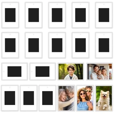 Image of Kurtzy Small Magnetic Picture Frames (20 Pack) Mini Photo for Personalised Fridge Magnets Photos 7 x 4.5cm/2.75 1.77 Inches Fridge/Magnetic Frame Blank Inserts