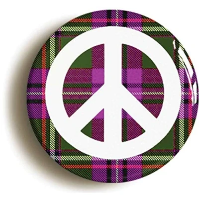 Image of Ozorath SCOTTISH TARTAN CND PEACE BADGE BUTTON PIN (Size is 1inch/25mm diameter)