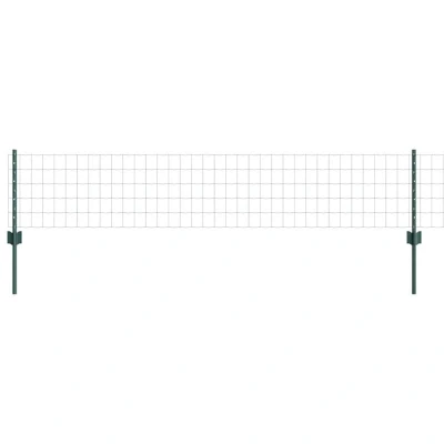 Image of vidaXL Euro Fence with 11 U Posts Green 0,4x25 m Steel