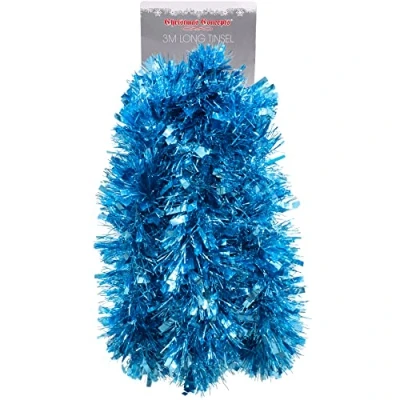 Image of Christmas Concepts® 3m / 9.8ft Chunky/Fine Tinsel Decoration (Turquoise)