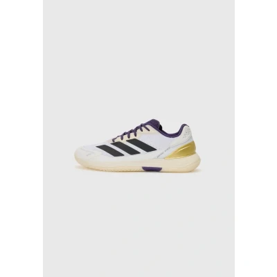 Image of adidas Performance Defiant Speed 2 Multicourt tennis shoes, Men&#039;s, Size: 7.5, White/core black/aurora plum shoes