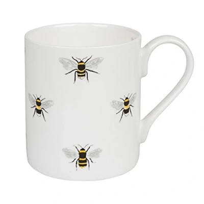 Image of Sophie Allport Bees Mug, Fine Bone China, Gift Box, Dishwasher Safe (Standard Size, 275ml)