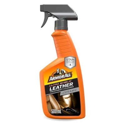 Image of Armor All Ultra Shield + Ceramic Leather Treatment and Cleaner 500ml, Cleans Conditions your Seats, Keeps Looking New Protects Against Spills, Stains UV Rays