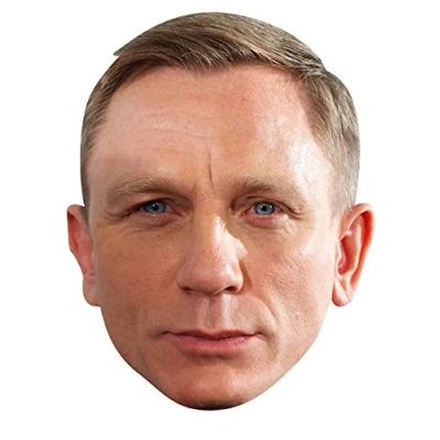 Image of FoxyPrinting DANIEL CRAIG 01 JB Actor Movie Tv Celebrity Cardboard Party Face Mask Fancy Dress