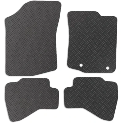 Image of Carsio Rubber Car Mats For Toyota Aygo 2014 to 2022 Tailored Fit Floor Mat Set Complete Accessory Black Custom Fitted All Weather &amp; Heavy Duty, Anti Slip Backing with Clips