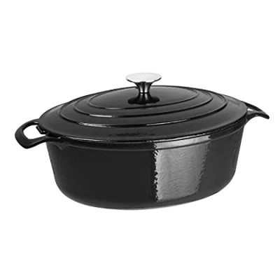 Image of Vogue Black Oval Casserole Dish 5Ltr