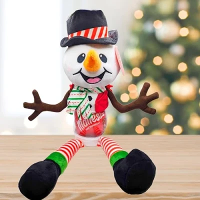 Image of Kids Sweets Gift for Christmas Cute Snowman Candy Jar Doll Backpack Treat Bag. Chocolate, Cookie Stocking Fillers, Secret Santa Gifts, Gifts