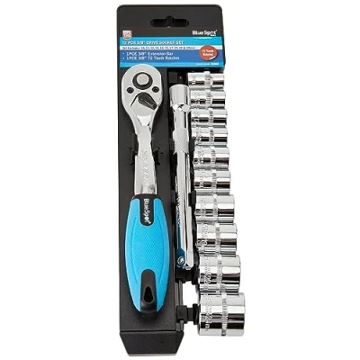 Image of Blue Spot Tools 1502 12 Piece 3/8 inch Drive Socket Set, Chrome