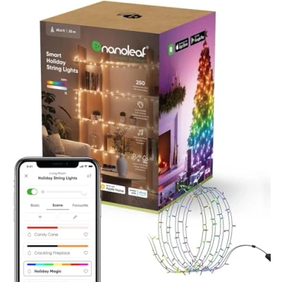 Image of Nanoleaf Matter Essentials 20M RGB LED Smart String Holiday Lights Thread &amp; Wi Fi, Over Thread, Bluetooth Colour Changing Light, Works with Google Apple, Room Decor Gaming