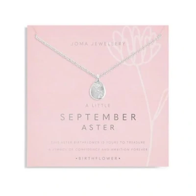 Image of Joma Jewellery BIRTHFLOWER A LITTLE Necklace SEPTEMBER Silver Plated 46cm with 5cm extender