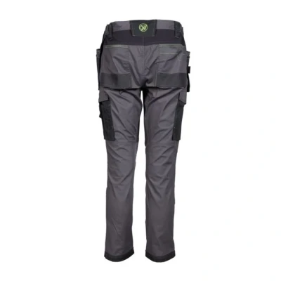 Image of Apache Sudbury Mens Work Trousers Grey and Black UK Size 42W 33L Lightweight Stretch Comfort Slim Fit Rip Stop Fabric Cargo Holster Pockets