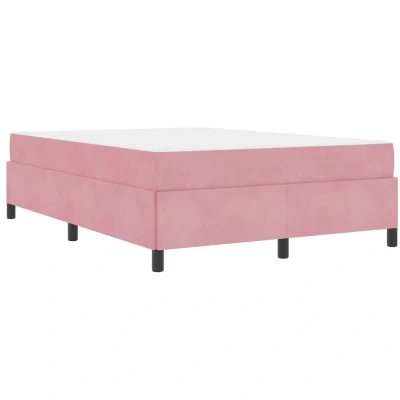 Image of Vidaxl Box Spring Bed Other Pink and White 160 x 200 cm Velvet